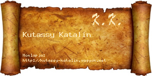 Kutassy Katalin névjegykártya